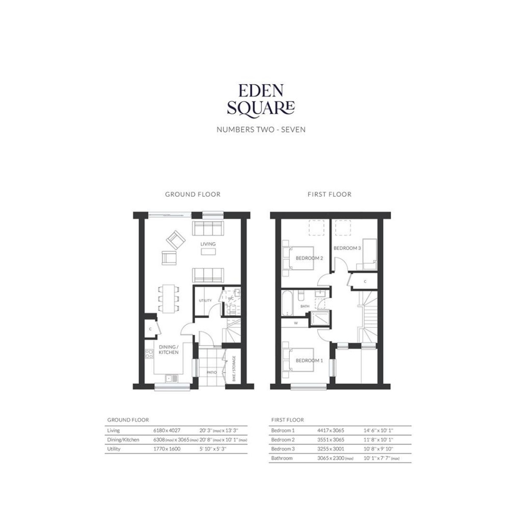 Floorplans For Eden Square, Ely