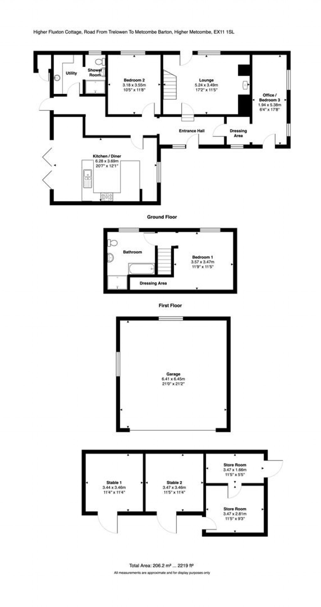 Floorplans For Higher Metcombe, Ottery St. Mary