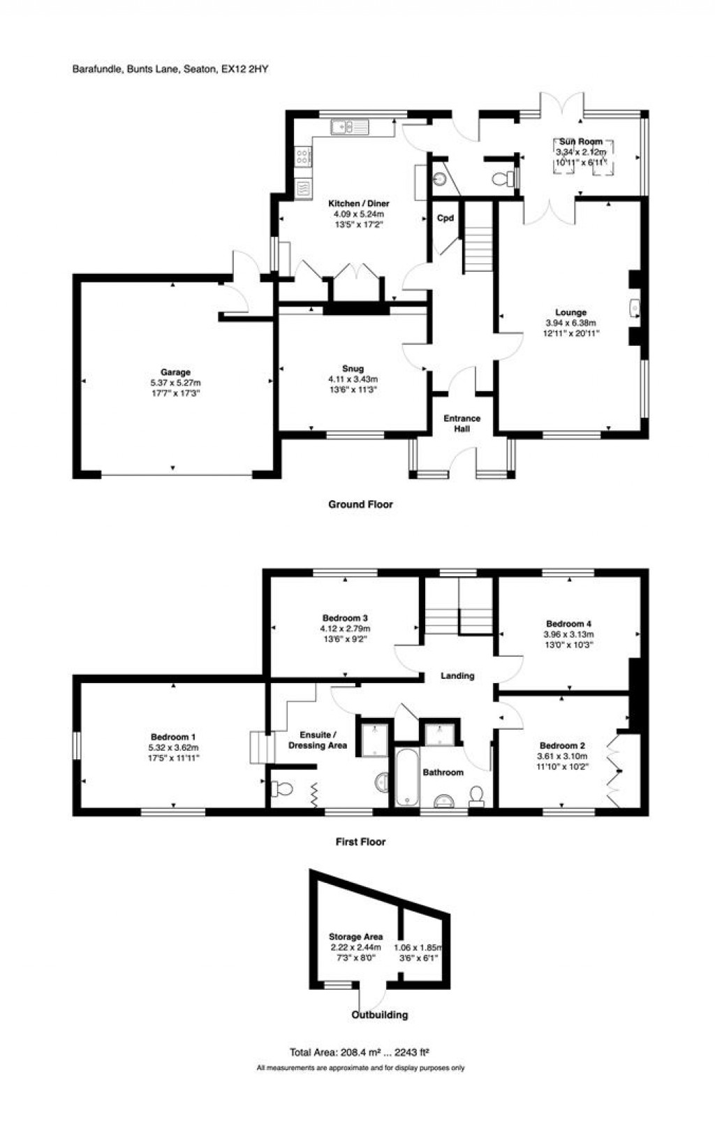 Floorplans For Bunts Lane, Seaton