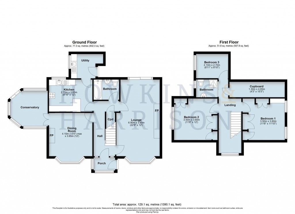 Floorplans For Rowena Drive, Ashby-De-La-Zouch, LE65