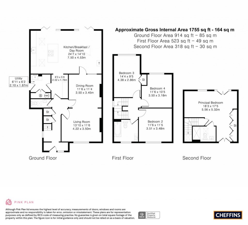 Floorplans For Leeway Avenue, Great Shelford