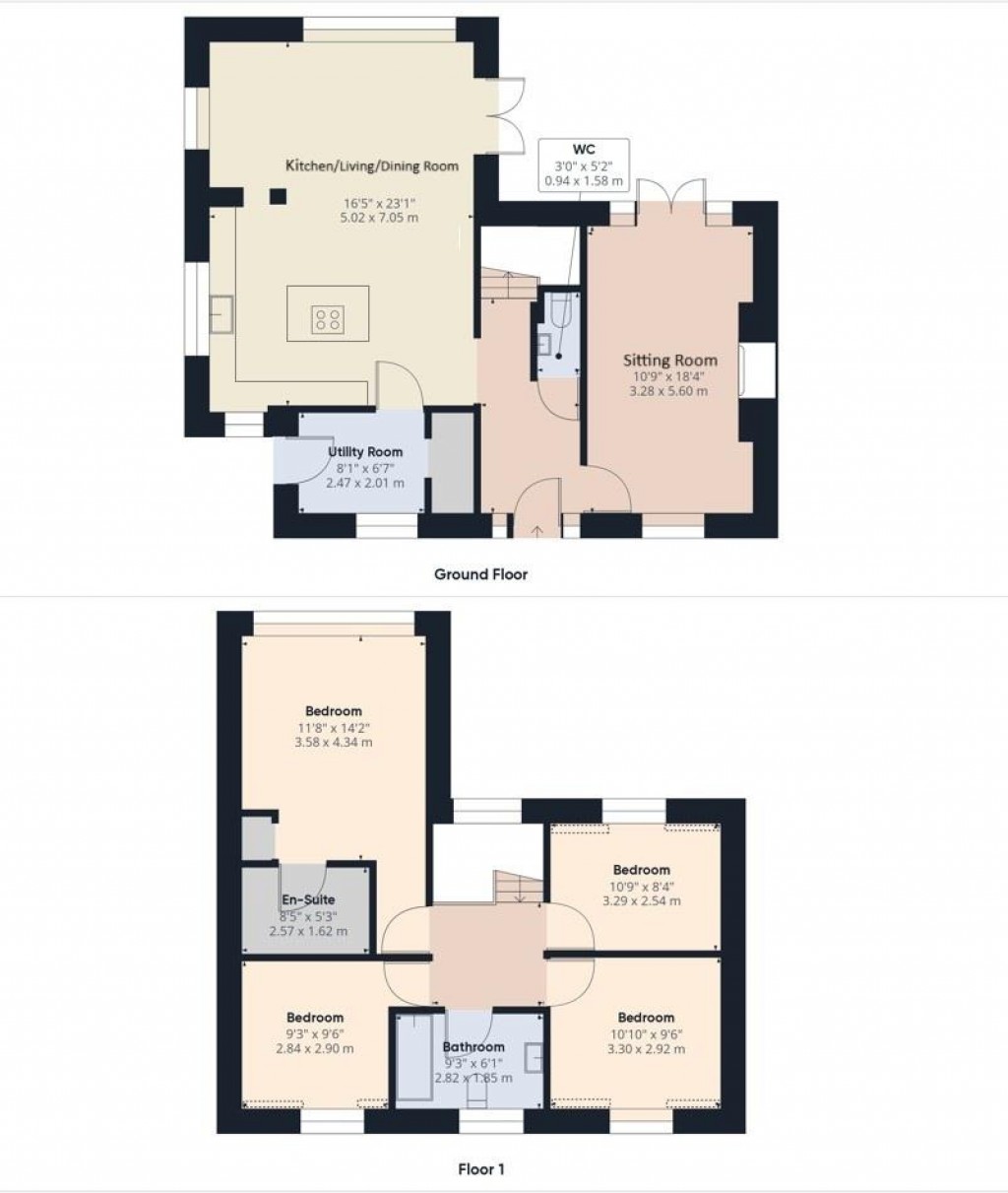 Floorplans For Meadow Way, Charmouth, Bridport
