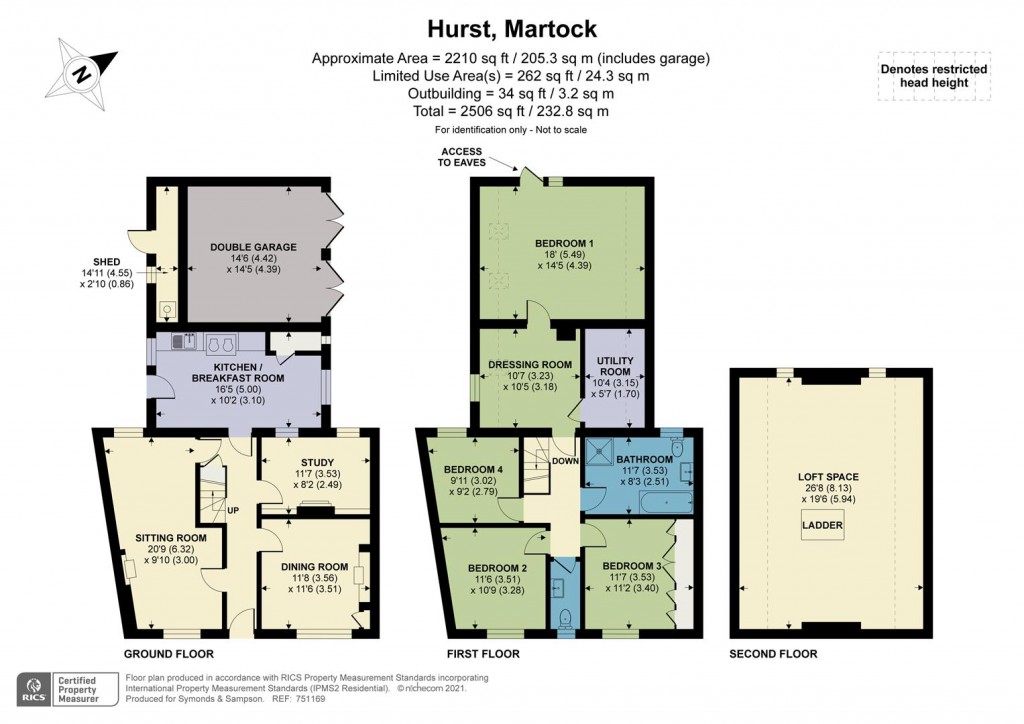 Floorplans For Hollyhocks, 19 Hurst, Martock.