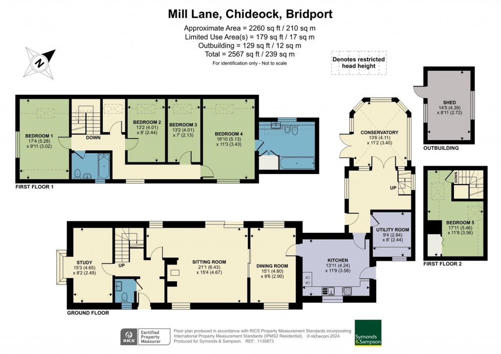 Floorplans For Mill Lane, Chideock, Bridport