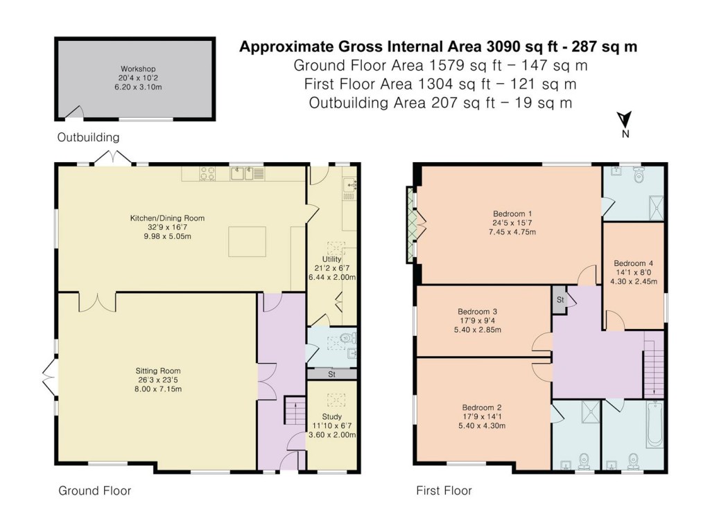 Floorplans For Bessels Lea, Blewbury