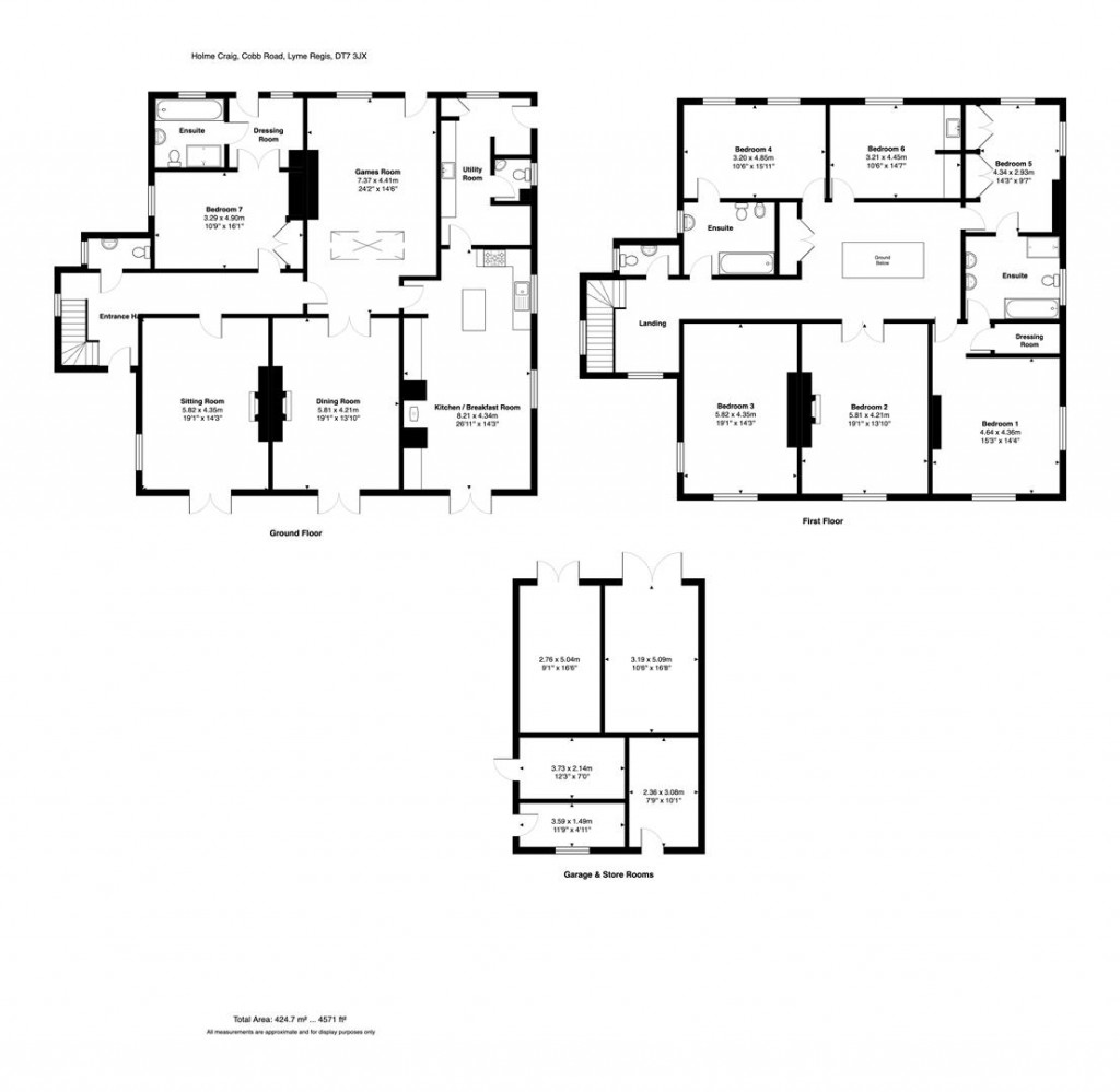 Floorplans For Cobb Road, Lyme Regis