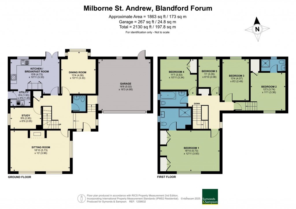 Floorplans For Huntley Down, Milborne St. Andrew, Blandford Forum
