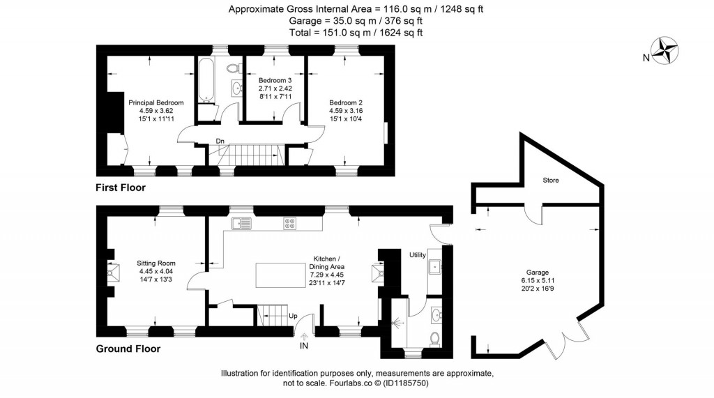 Floorplans For Brook Street, Slapton, Kingsbridge