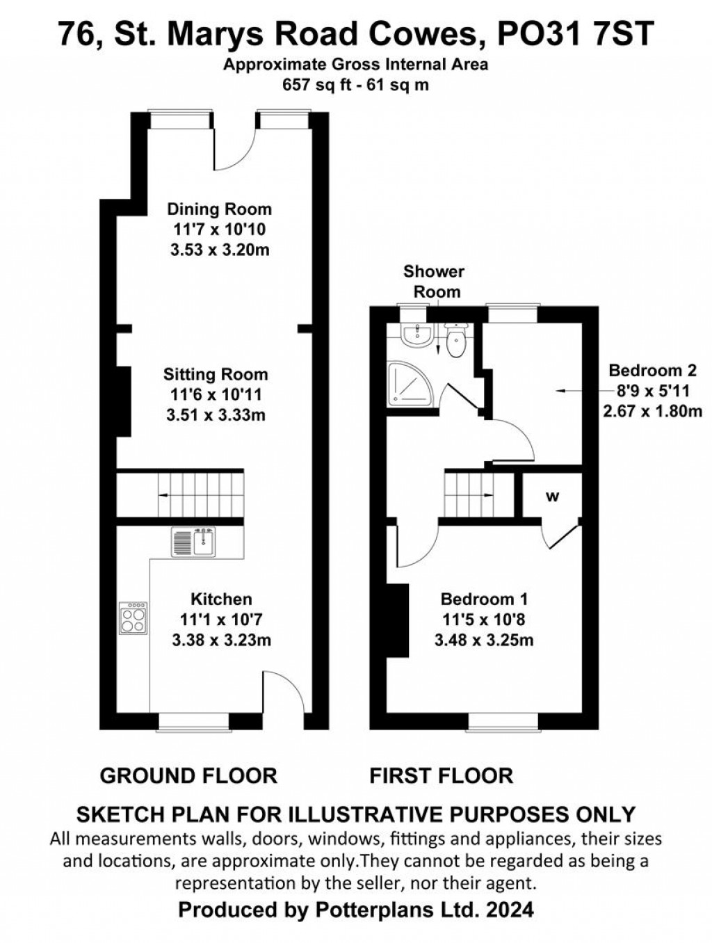 Floorplans For Cowes, Isle of Wight