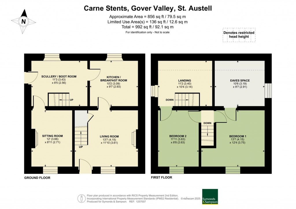 Floorplans For Carne Stents, Gover Valley, St Austell
