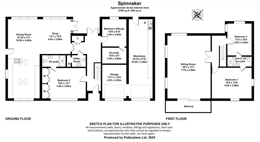 Floorplans For Beach House Lane, Bembridge