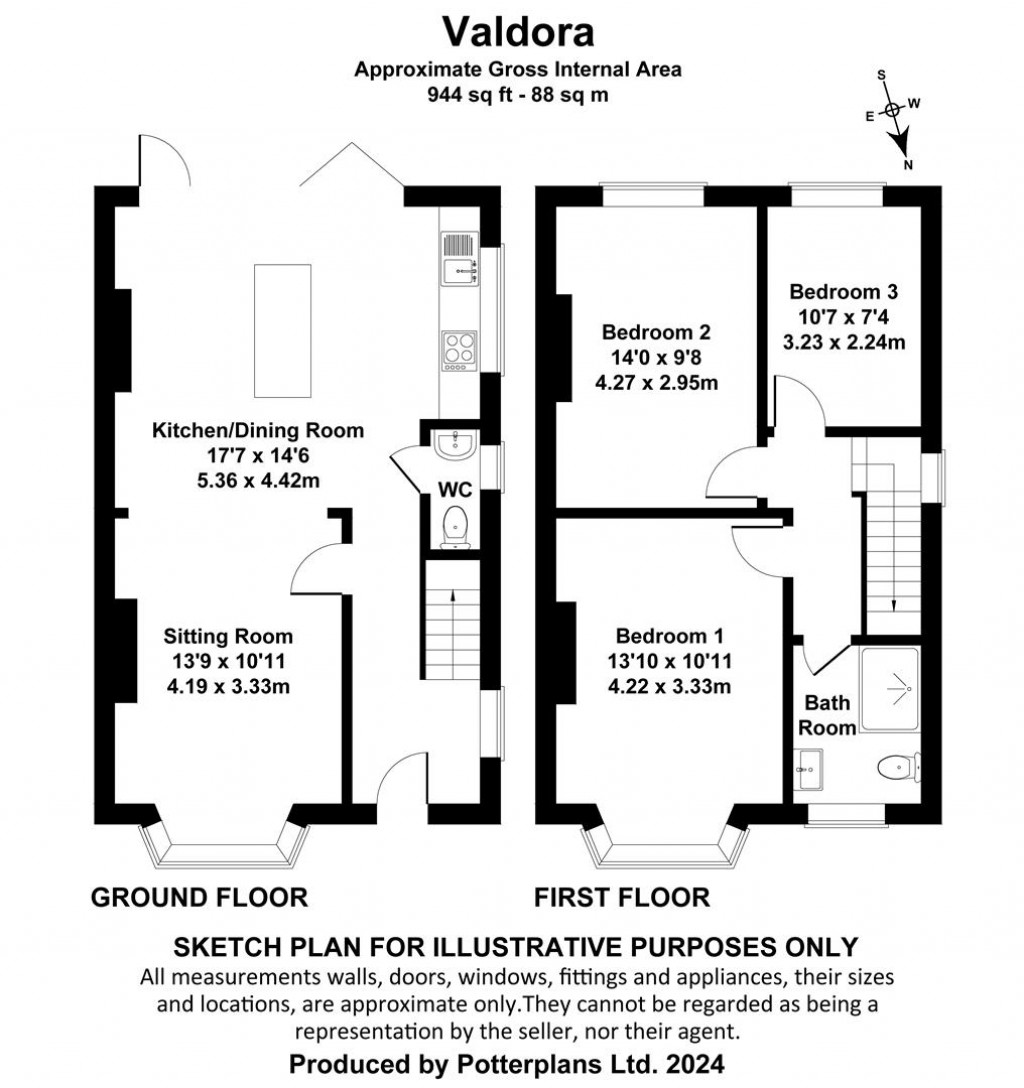 Floorplans For Seaview, Isle of Wight