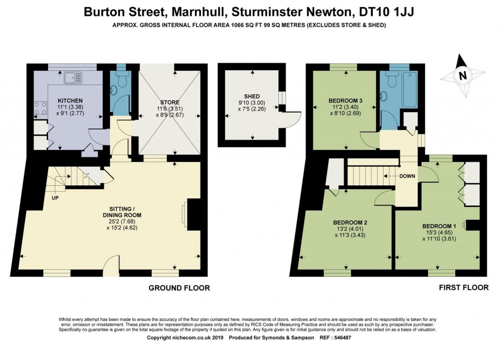 Floorplans For Burton Street, Marnhull, Sturminster Newton