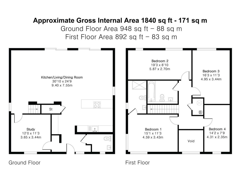 Floorplans For Russell Drive, Little Thetford