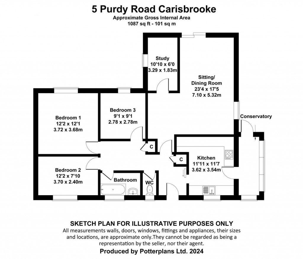 Floorplans For Carisbrooke, Isle of Wight