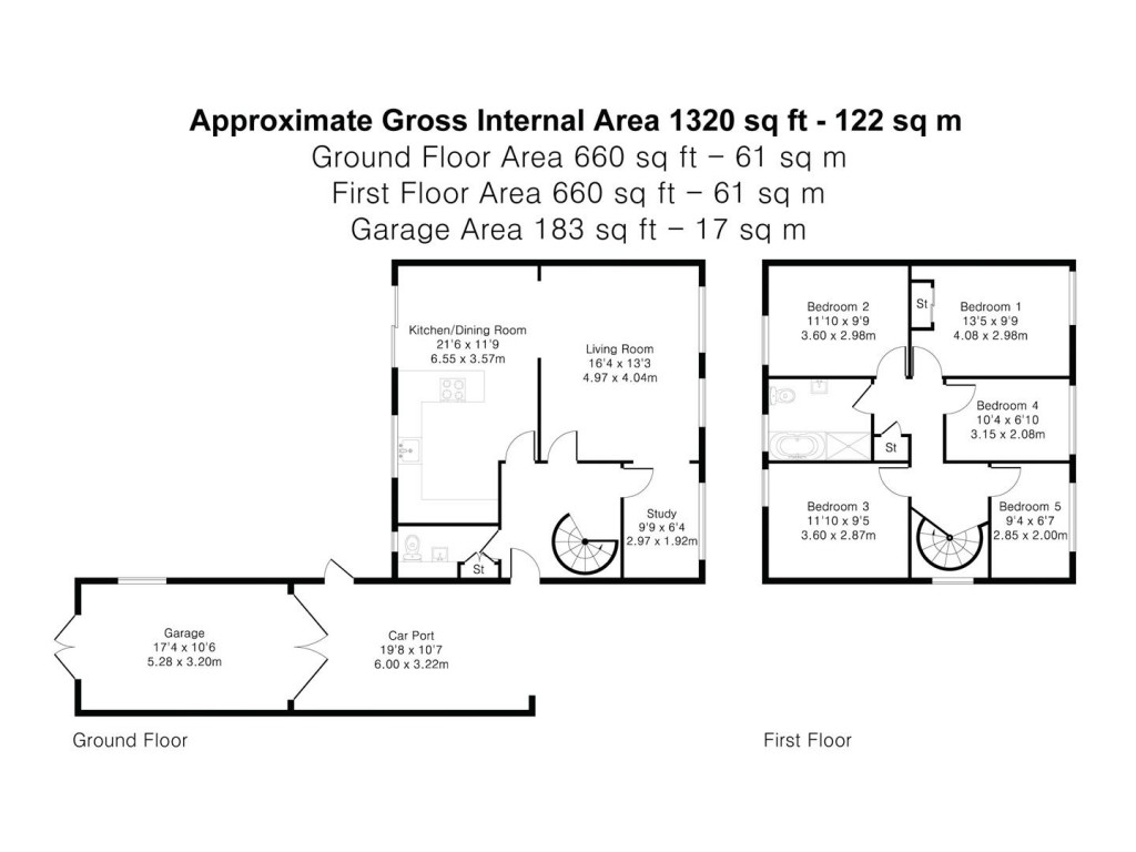 Floorplans For Elms Close, Duxford, Cambridge