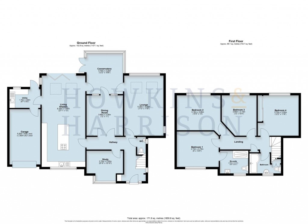 Floorplans For Highfields Close, Ashby-De-La-Zouch. LE65