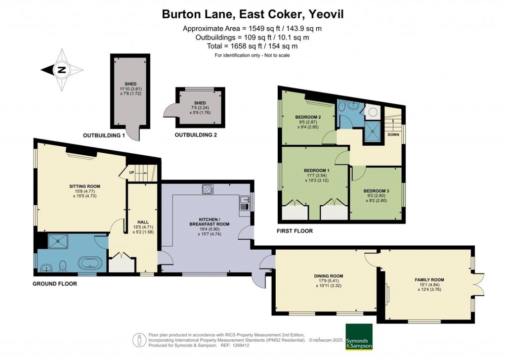 Floorplans For Burton Lane, East Coker, Yeovil