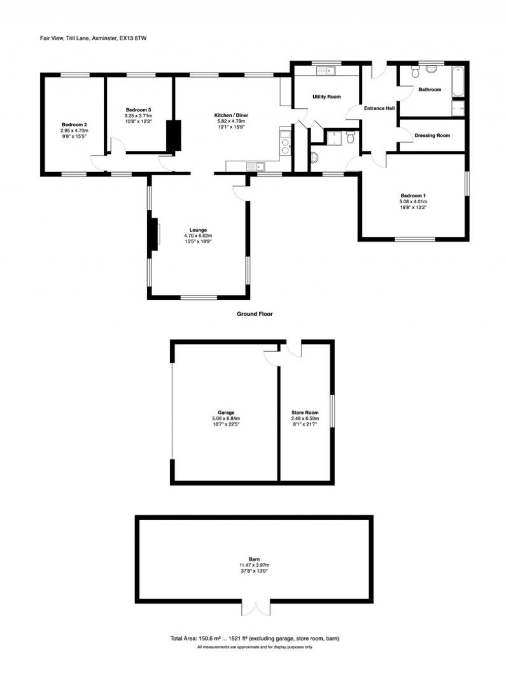 Floorplans For Trill Lane, Axminster
