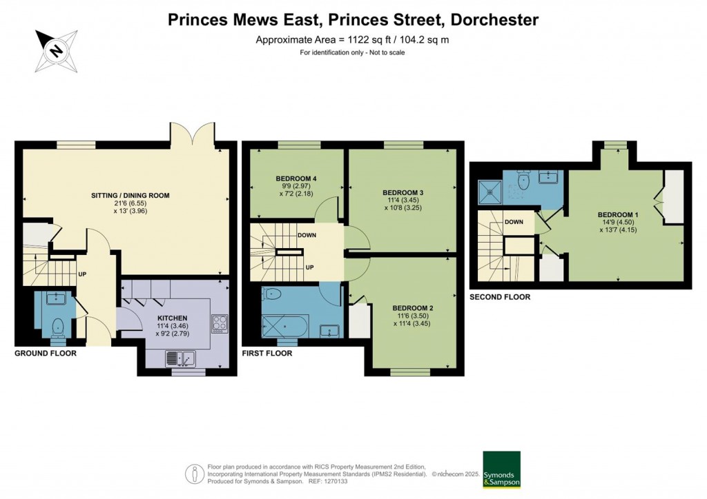 Floorplans For Princes Mews East, Dorchester, Dorset