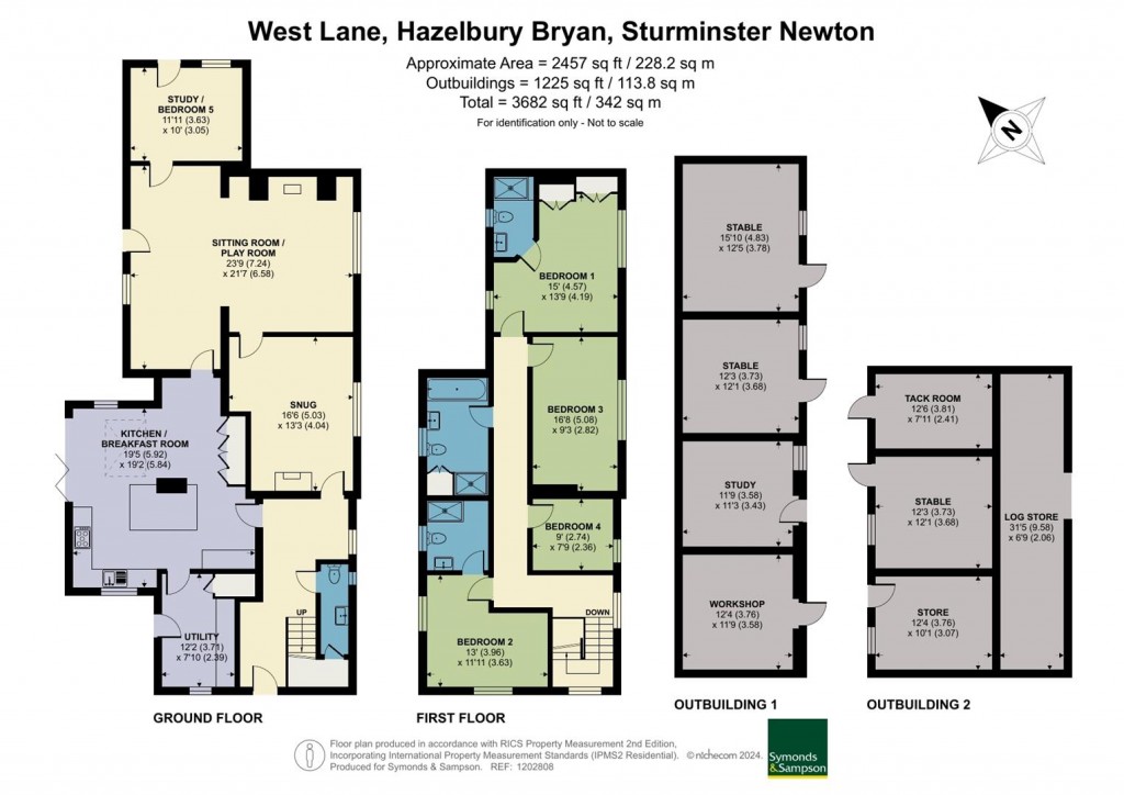 Floorplans For West Lane, Hazelbury Bryan, Sturminster Newton