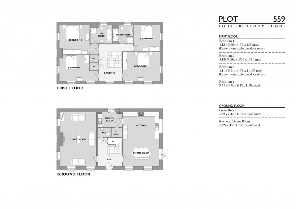 Floorplans For Peninsula Way, Poundbury, Dorchester