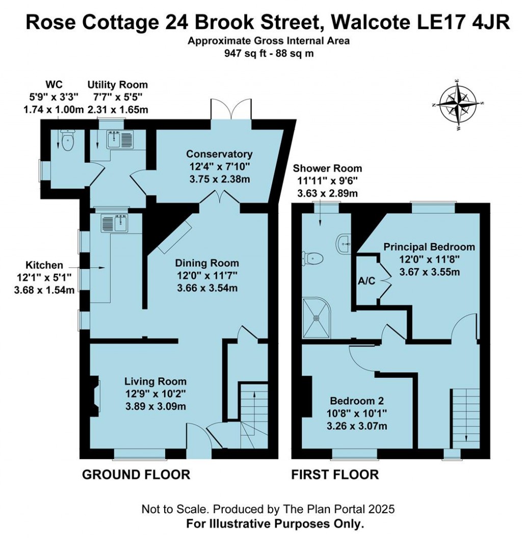 Floorplans For Brook Street, Walcote, Lutterworth, LE17