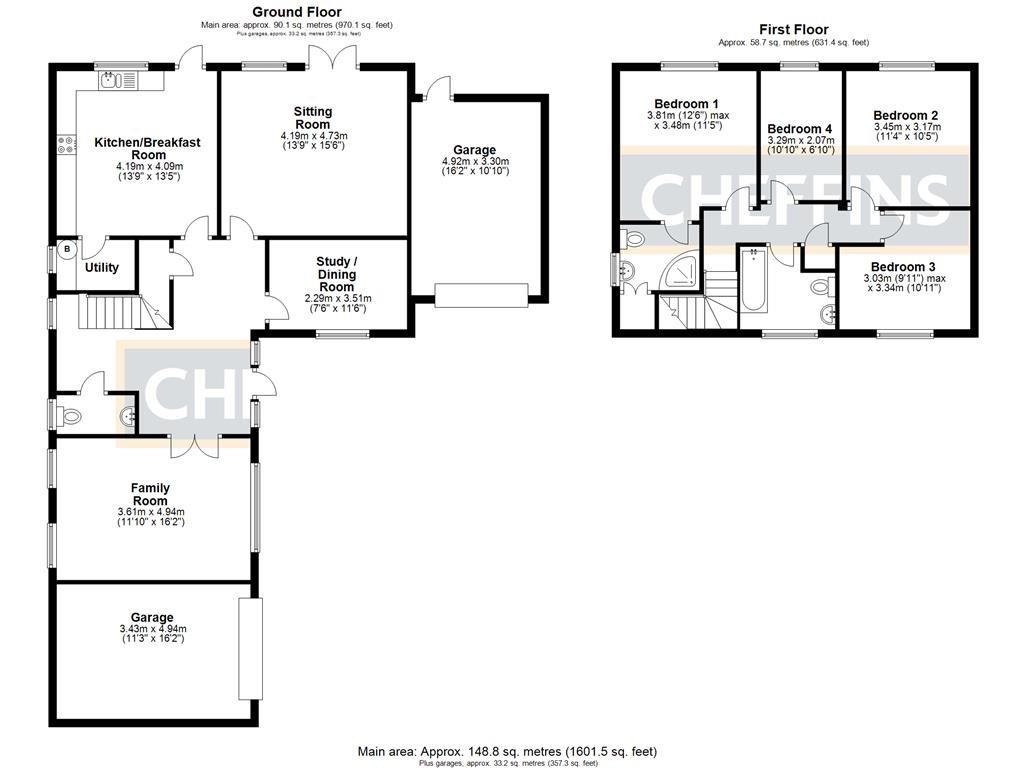 Floorplans For Silver Street, Witcham, Ely