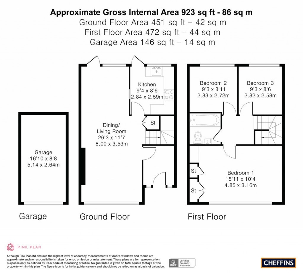 Floorplans For Derwent Close, Cambridge