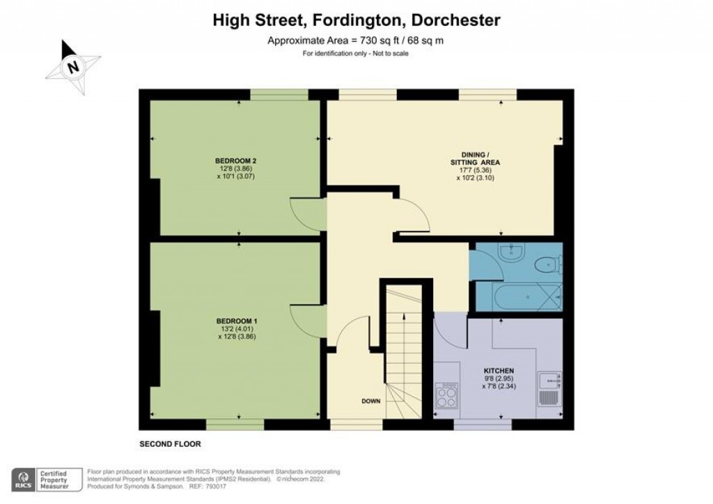 Floorplans For High Street, Fordington, Dorchester