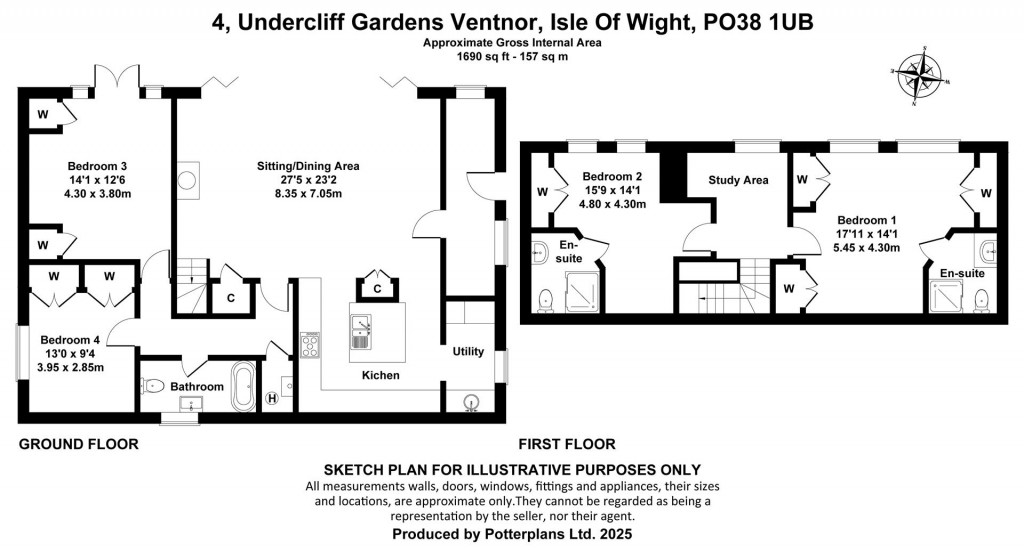 Floorplans For Ventnor, Isle of Wight