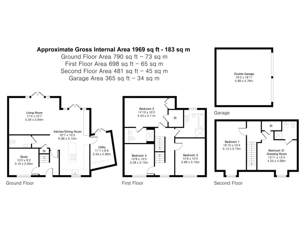 Floorplans For Walson Way, Stansted
