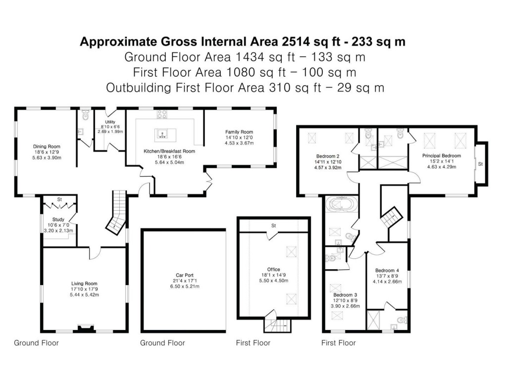 Floorplans For The Green, Duxford, Cambridge