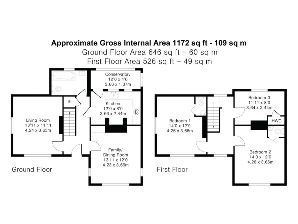 Floorplans For White House Road, Little Ouse, Ely