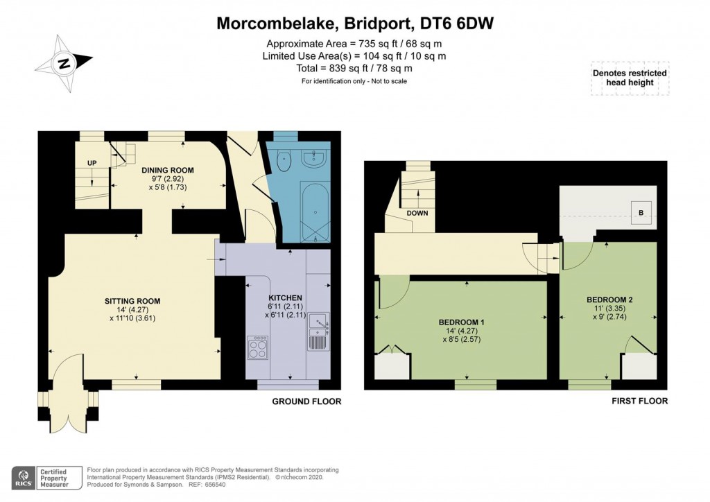 Floorplans For Morcombelake, Bridport, Dorset
