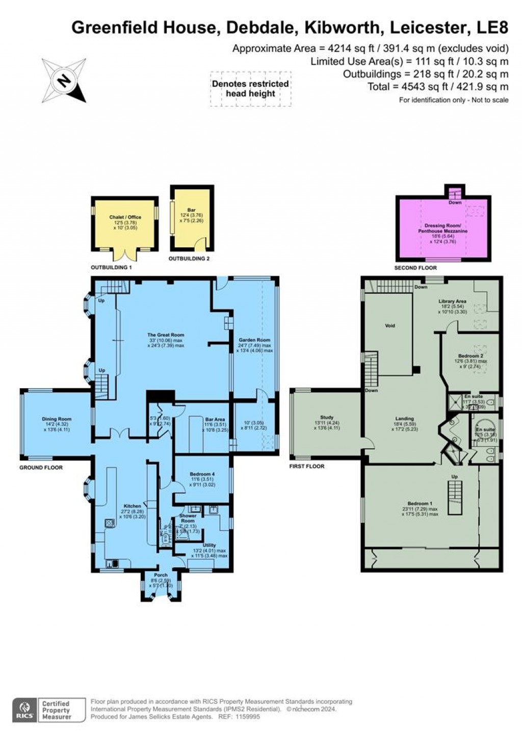 Floorplans For Greenfield House, Debdale, Kibworth, Leicestershire