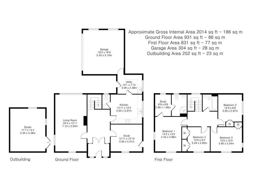 Floorplans For Roman Way, Littlebury, Saffron Walden
