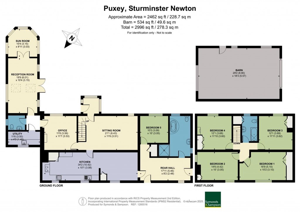 Floorplans For Puxey, Sturminster Newton, Dorset