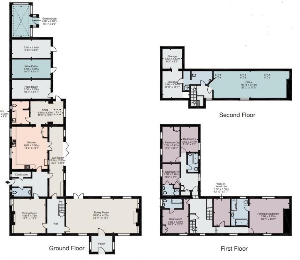 Floorplans For Moorside, Sturminster Newton, Dorset