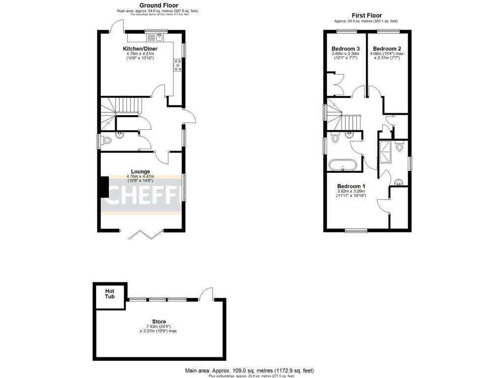 Floorplans For Brook Lane, Stretham, Ely