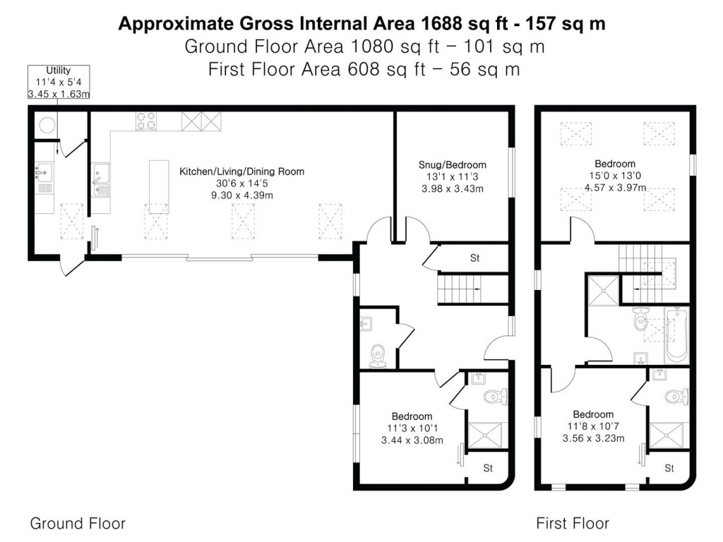 Floorplans For High Street, Burwell, Cambridge