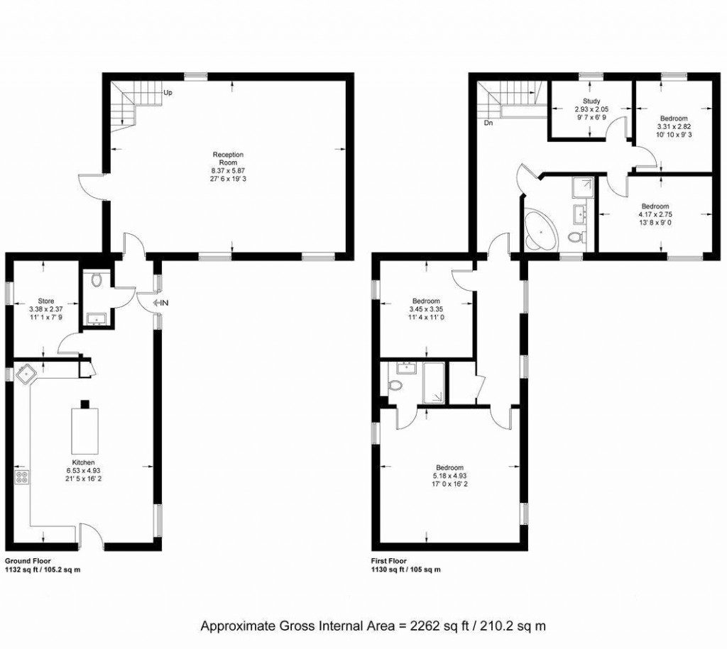 Floorplans For Stortford Road, Little Canfield, Dunmow