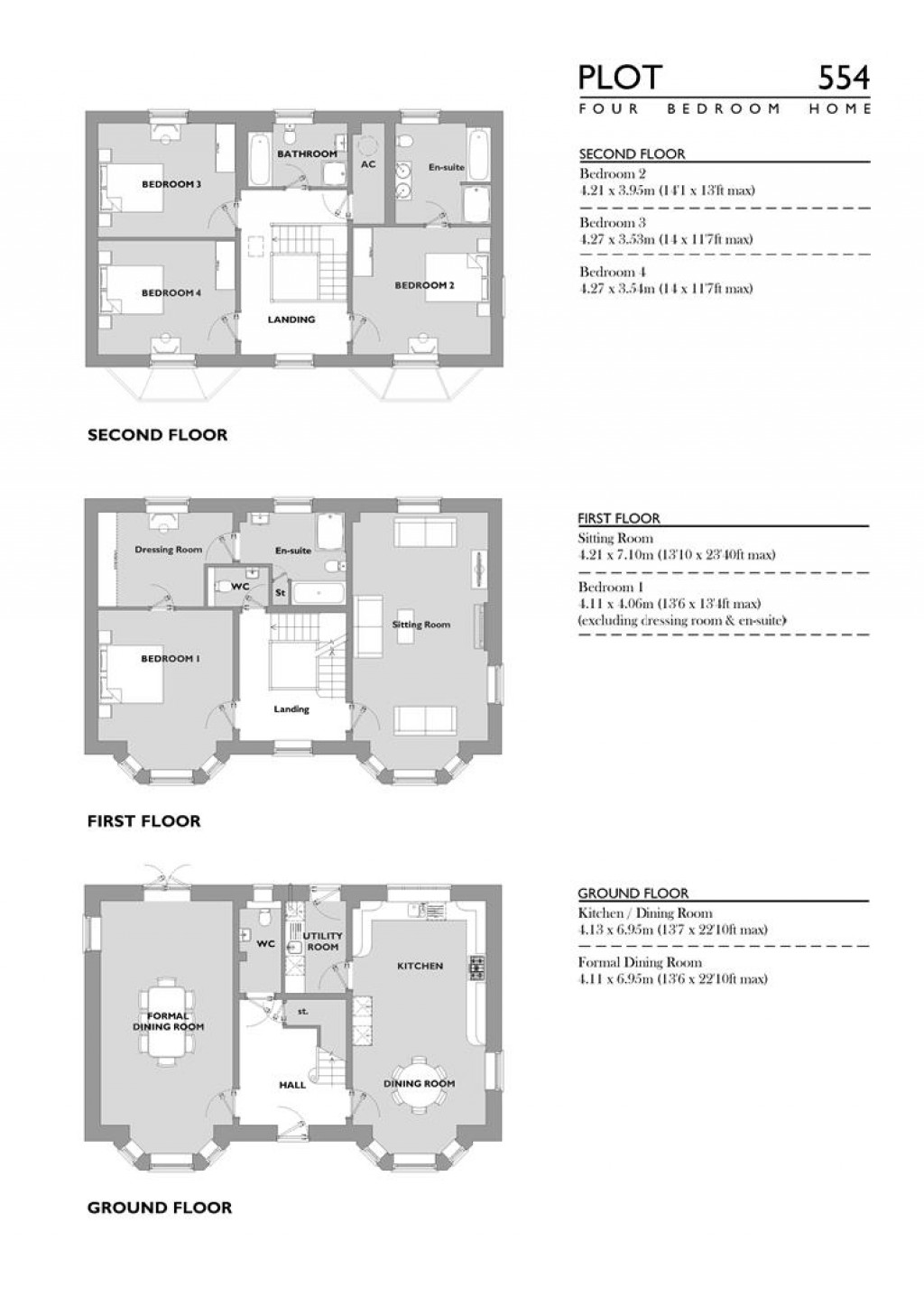 Floorplans For Peninsula Way, Poundbury, Dorchester
