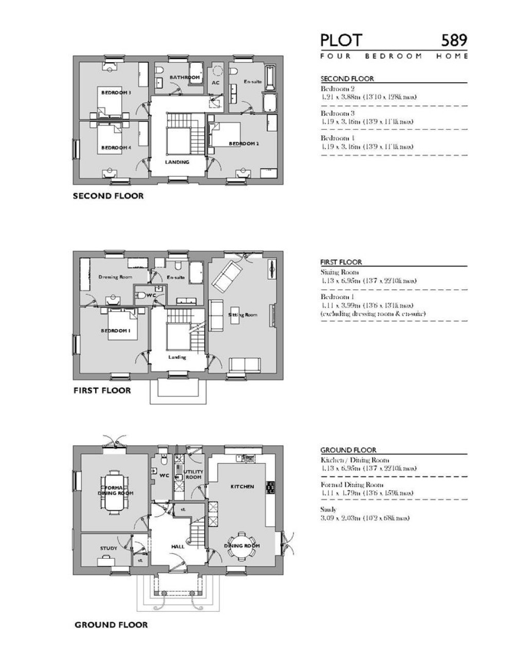 Floorplans For Peninsula Way, Poundbury, Dorchester