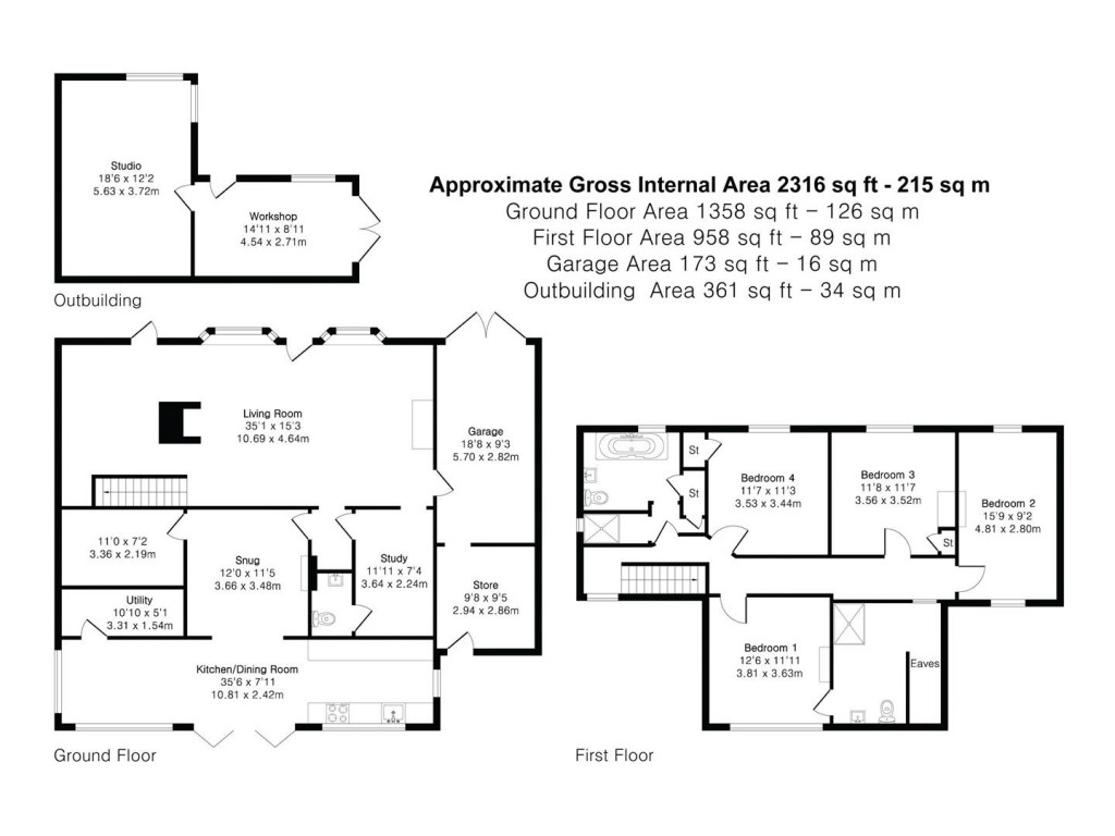 Floorplans For The Cross, Elsenham, Bishop's Stortford