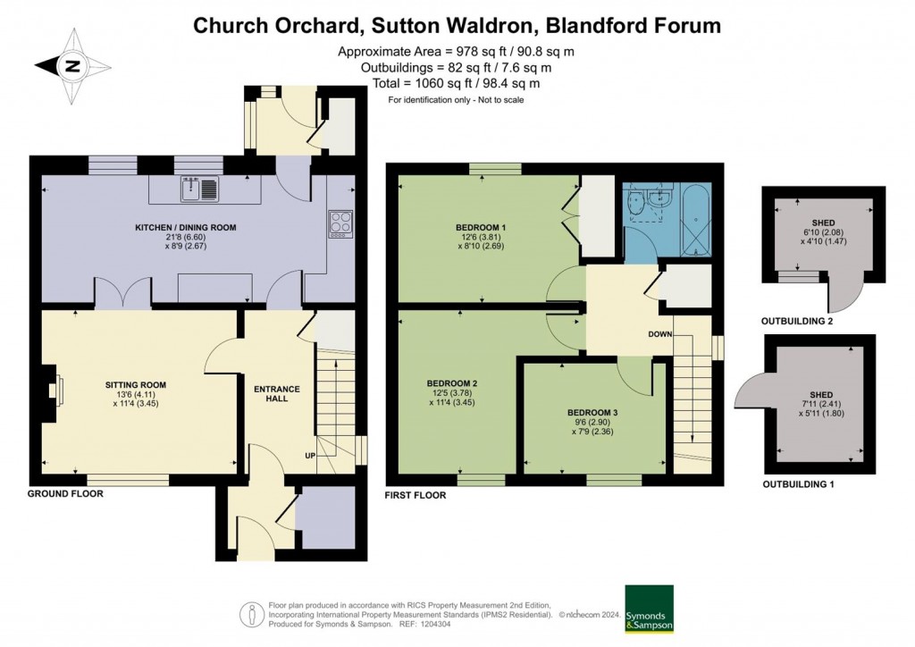 Floorplans For Church Orchard, Sutton Waldron, Blandford Forum