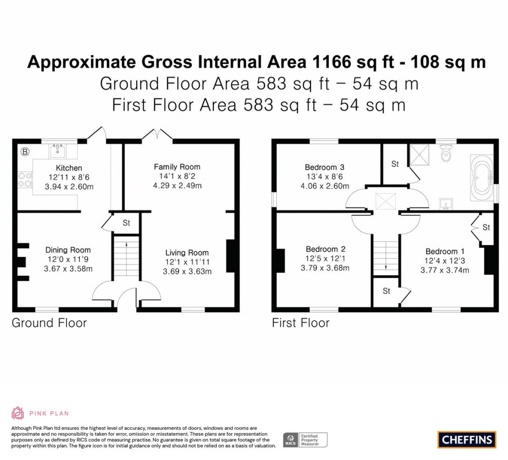 Floorplans For St. Johns Street, Duxford, Cambridge