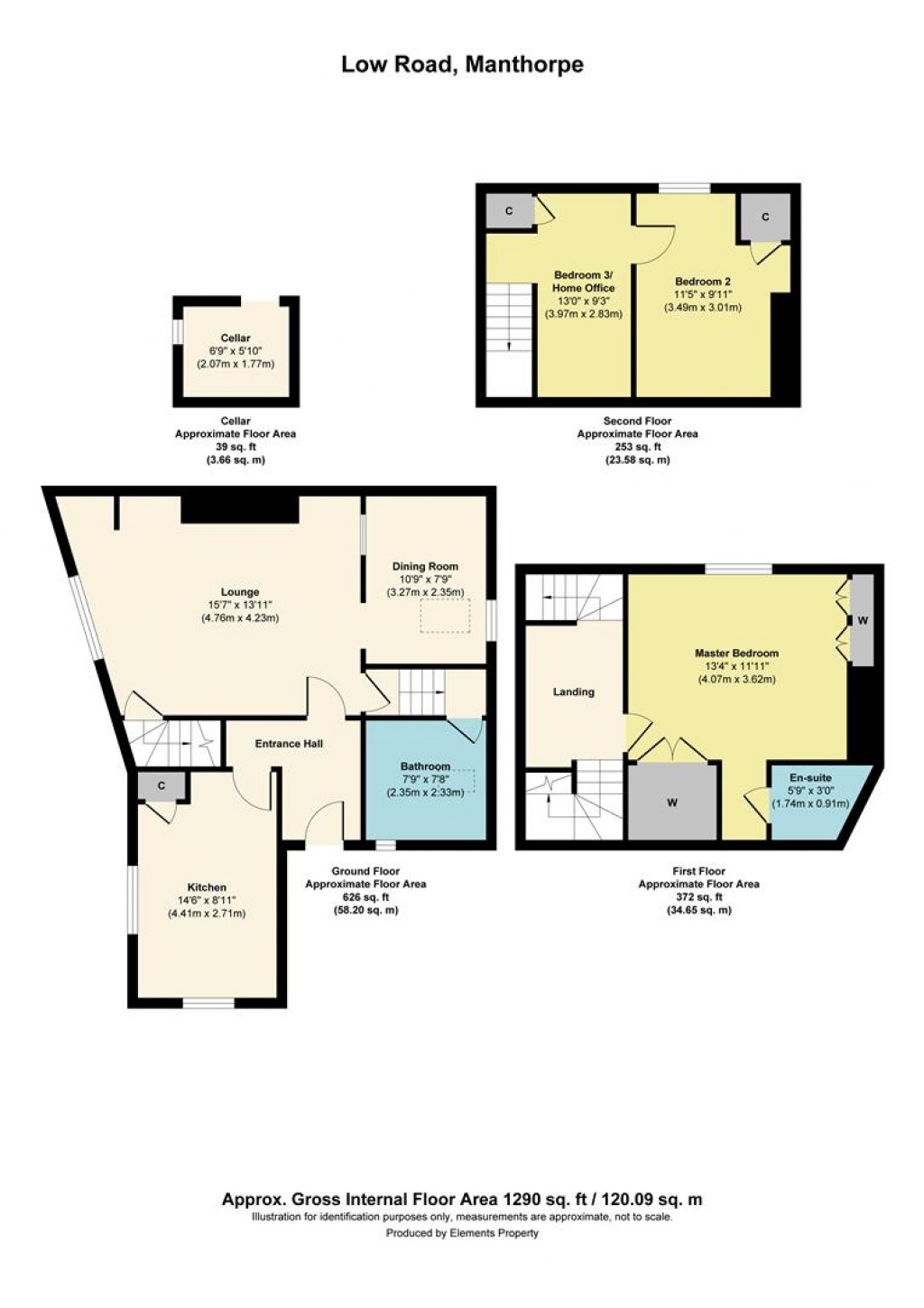 Floorplans For Low Road, Manthorpe