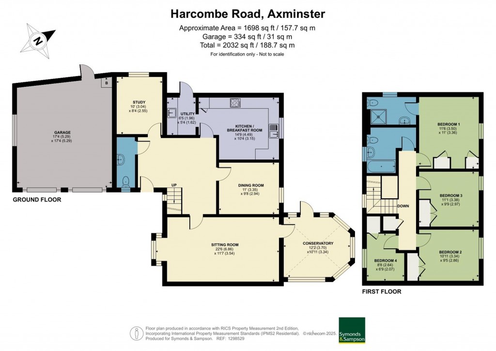 Floorplans For Harcombe Road, Raymond's Hill, Axminster