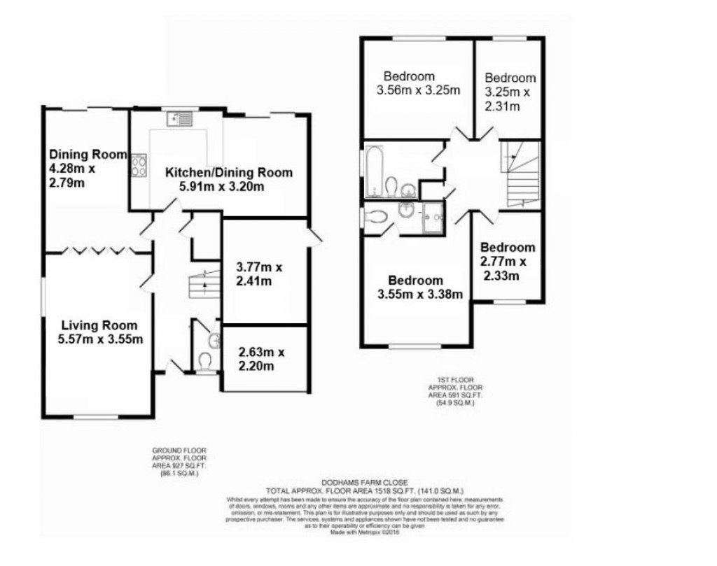 Floorplans For Dodhams Farm Close, Bridport, Dorset